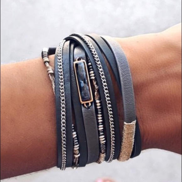 Stella & Dot Yves Wrap Bracelet - Grey - Picture 2 of 4